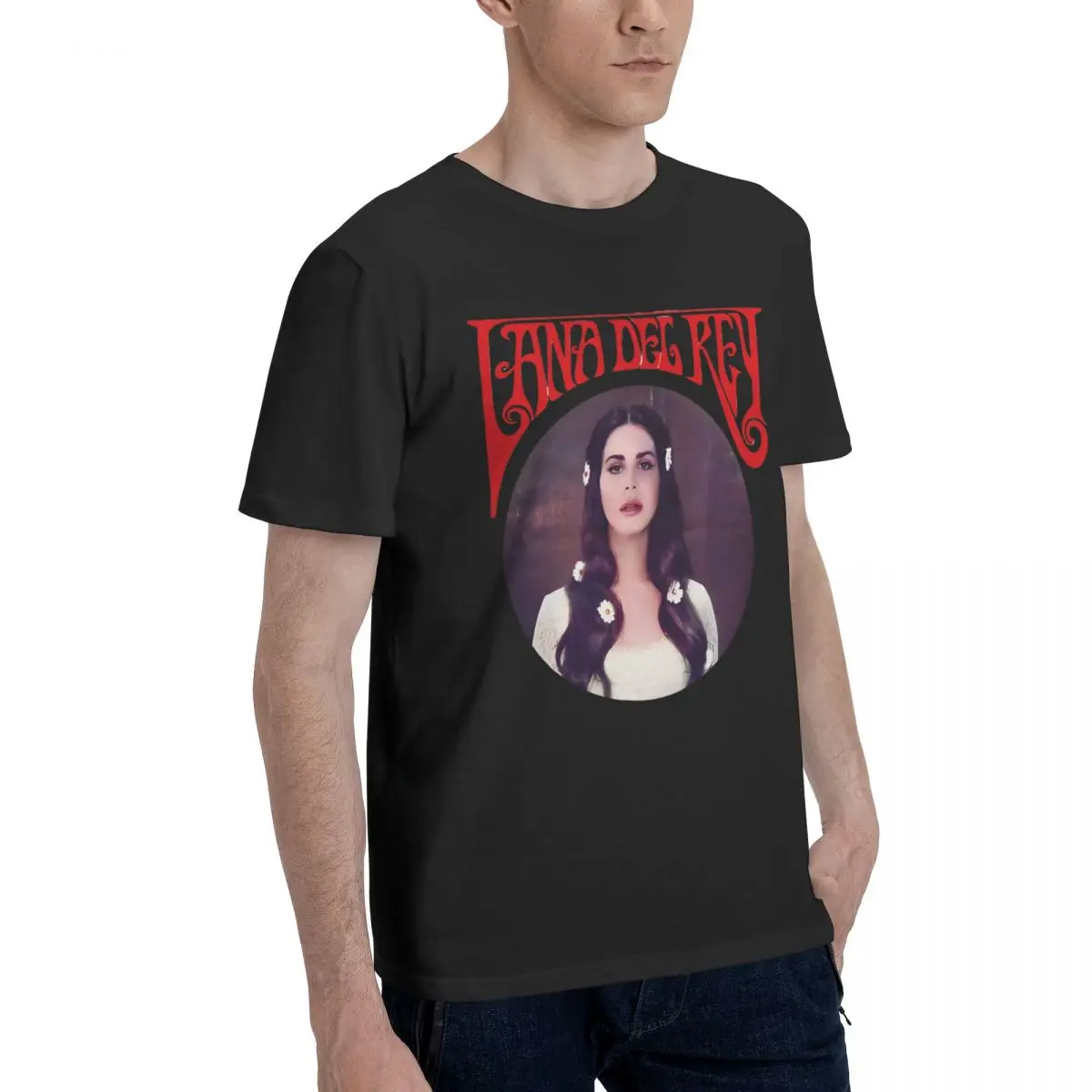 Мужская хлопковая футболка с коротким рукавом и круглым вырезом