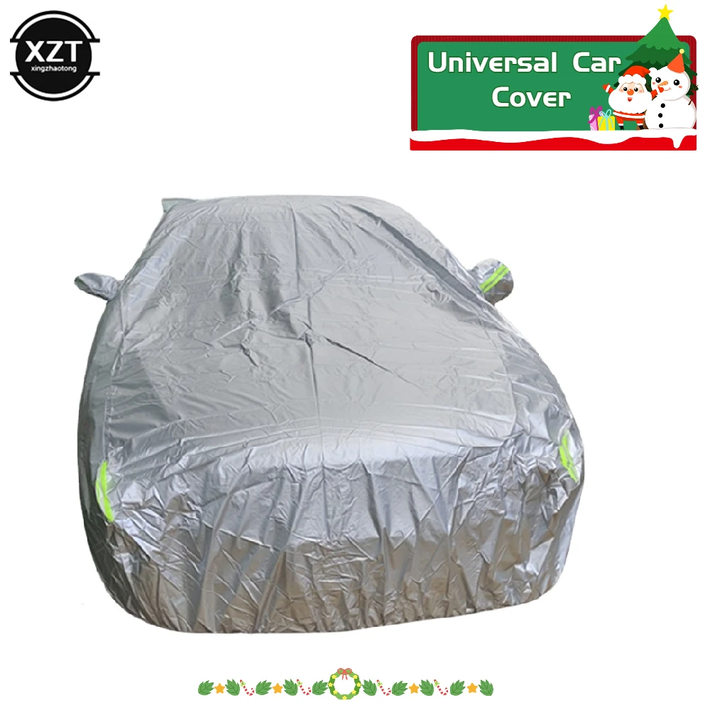 

Universal Car Cover Indoor Outdoor Full Auot Cover Sun UV Snow Dust Resistant Protection Cover Reflective Strip