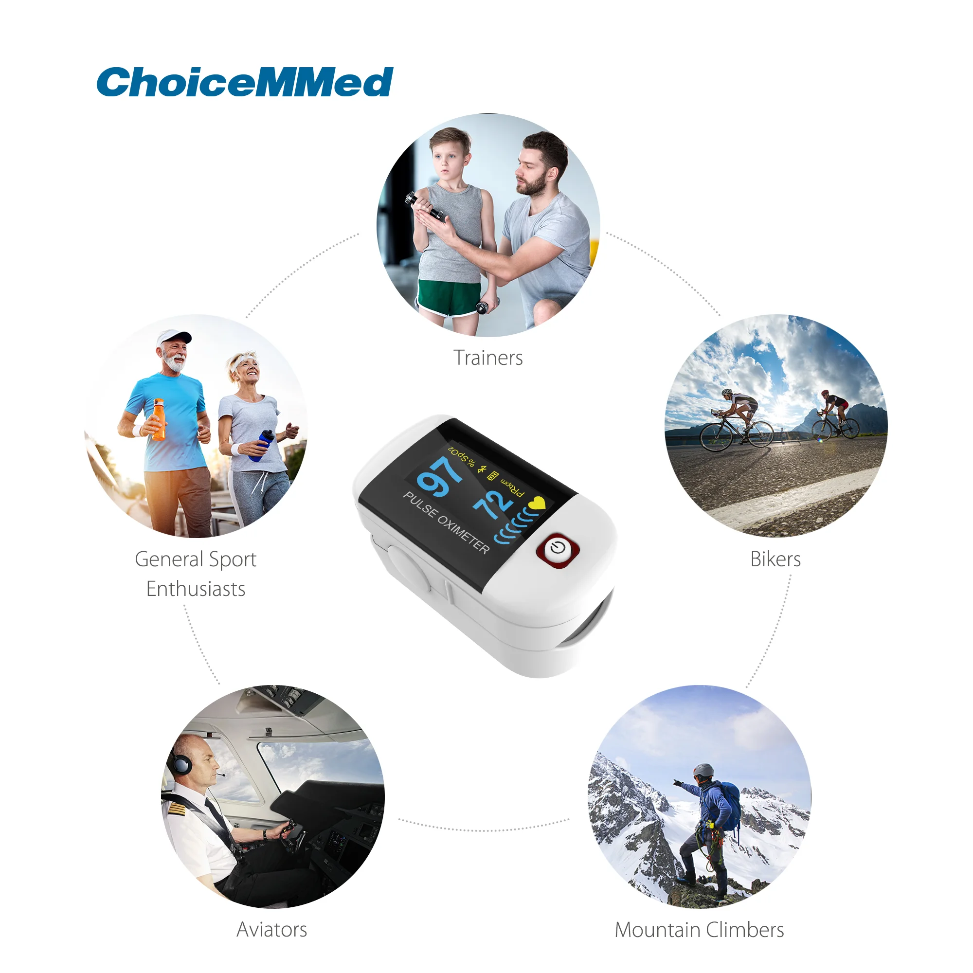 Профессиональный Пульсоксиметр CHOICEMMED MD300C228 OLED с Bluetooth (art.: 3920bd4fa38dc) - 3920bd4fa38dc