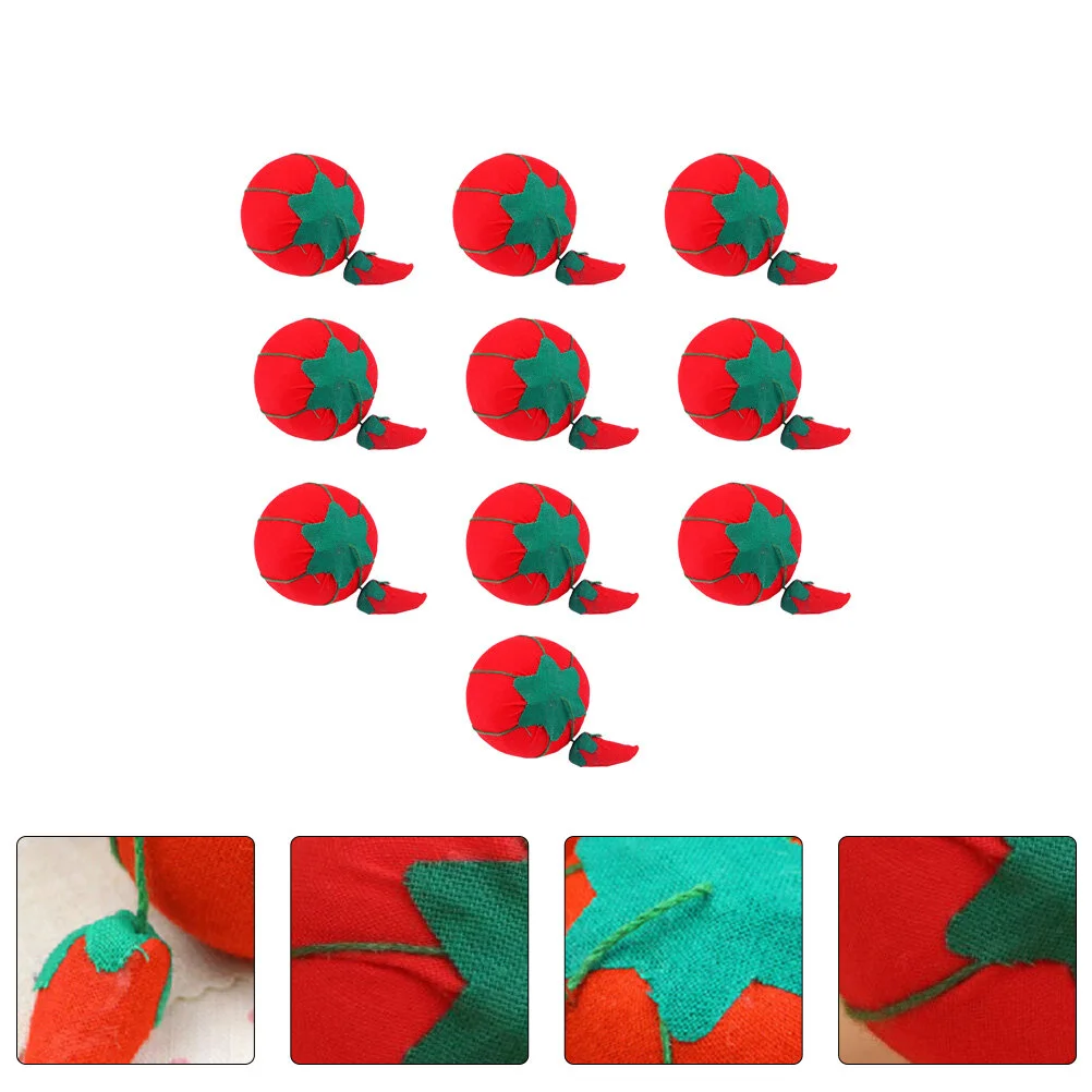 

10Pcs Tomato Shaped Needle Pin Cushion DIY Stitch Pin Cushion for Stitch Sewing
