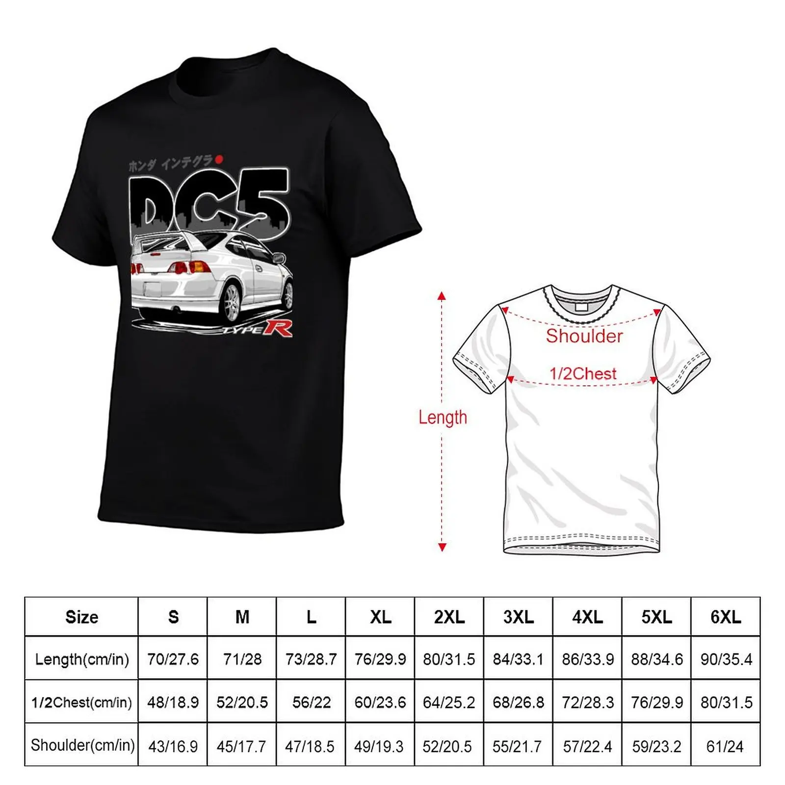 Фото Футболка Integra DC5 Type R, мужские футболки с графическим рисунком, футболка для мужчин, мужская футболка из 100% хлопка, дизайнерская футболка №2