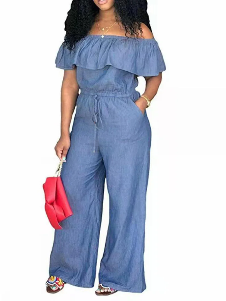 

Fashion Women Ladies Baggy Denim Jeans Bib Full Length Pinafore Dungaree Solid Loose Causal Jumpsuit Pants Summer Hot