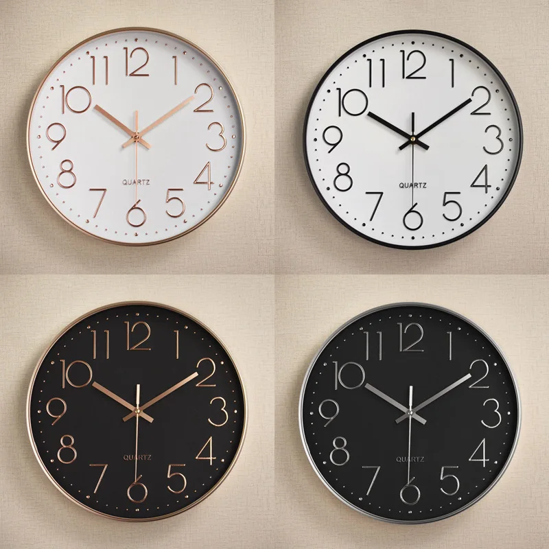 

8 Inch Nordic Wall Clock Cafe Decorative Kitchen Clock Hollow Wall Watch Clear Face Silent Non-Ticking Home Living Room Decor