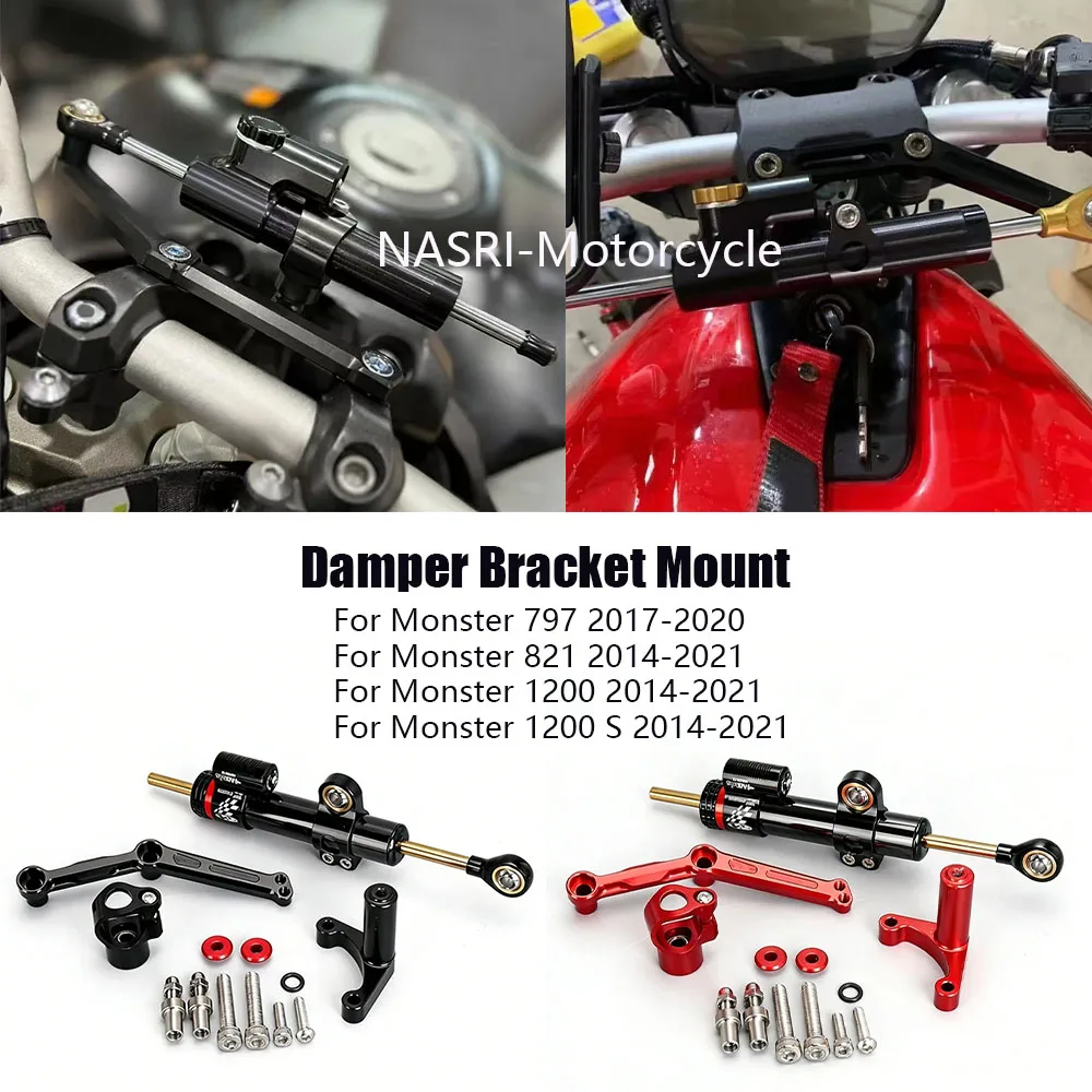 Фото Аксессуары для мотоциклов, регулируемый демпфер, комплект стабилизаторов рулевого управления для Ducati Monster 797 2017-20 MONSTER 821 1200 1200S 2014-2021 №1