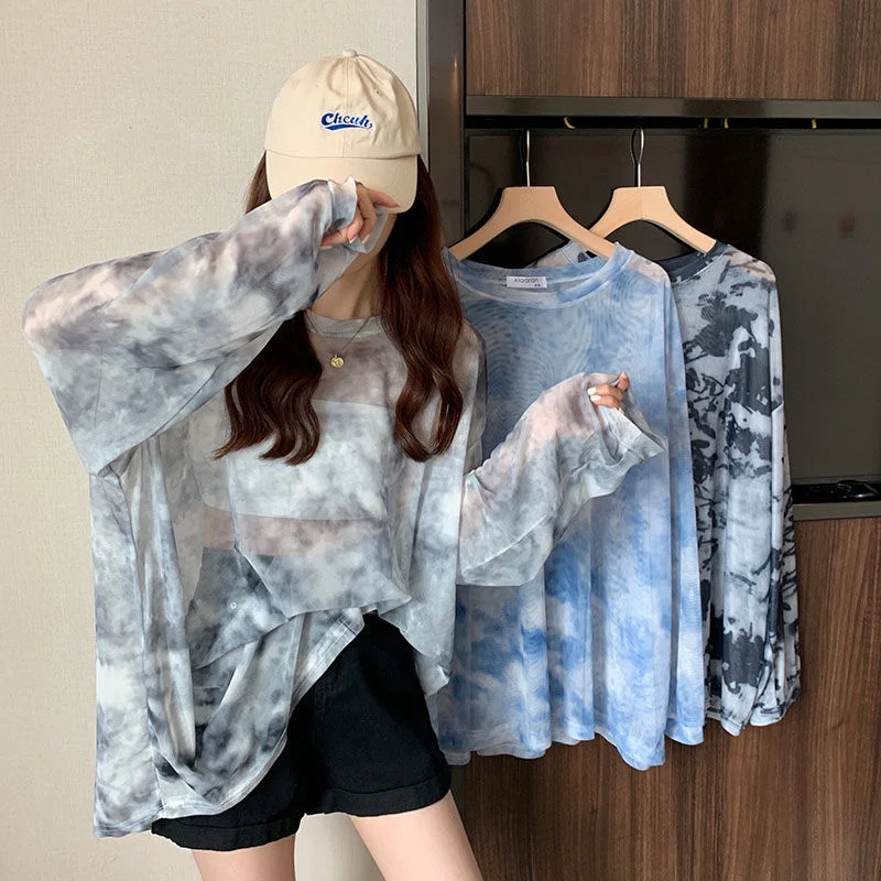 

Design Loose T-shirt Female Fashion Wholesale Clothes Summer 2022 New Mesh Korean Sunscreen Shirt Women Hot Girl Top Tees