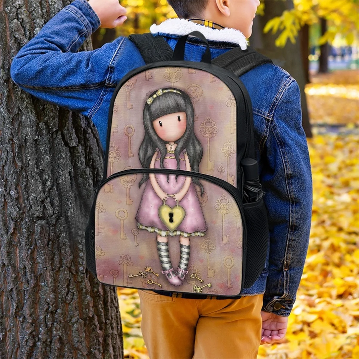 FORUDESIGNS Cartoon Girls Yikeluo Printing Backpack Elementary School Students Children High School Bags Schoolbag Kids Book Bag
