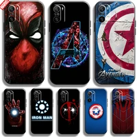 marvel avengers logo phone case for xiaomi mi 11i 6 67 inch carcasa back bumper black funda soft tpu ultra thin