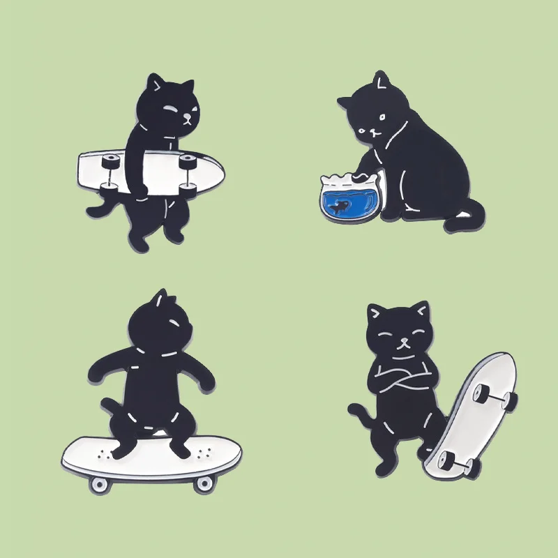 

High Quality Cat Anime Manga Hard Enamel Pin Child Jewelry Gift Cartoon Cute Style Brooch Backpack Badges Accessories