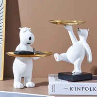 polar bear sculpture storage box nordic decoration home living room decoration key candy storage animal model resin statue gifts