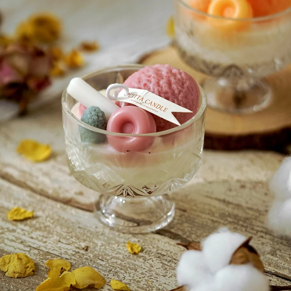 

Ice Cream Goblet Aromatherapy Candle Sleeping Aid Cute Making Romantic Atmosphere Table Decoration Decorations