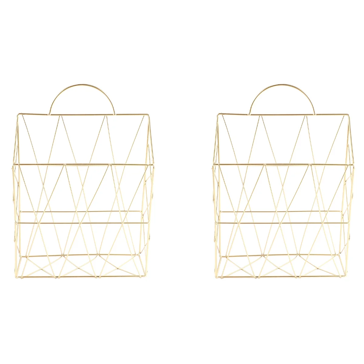 

2X Holder Hanging Wall Mounted Newspaper Periodical Book Document File Basket Shelf Storage Stand-Gold
