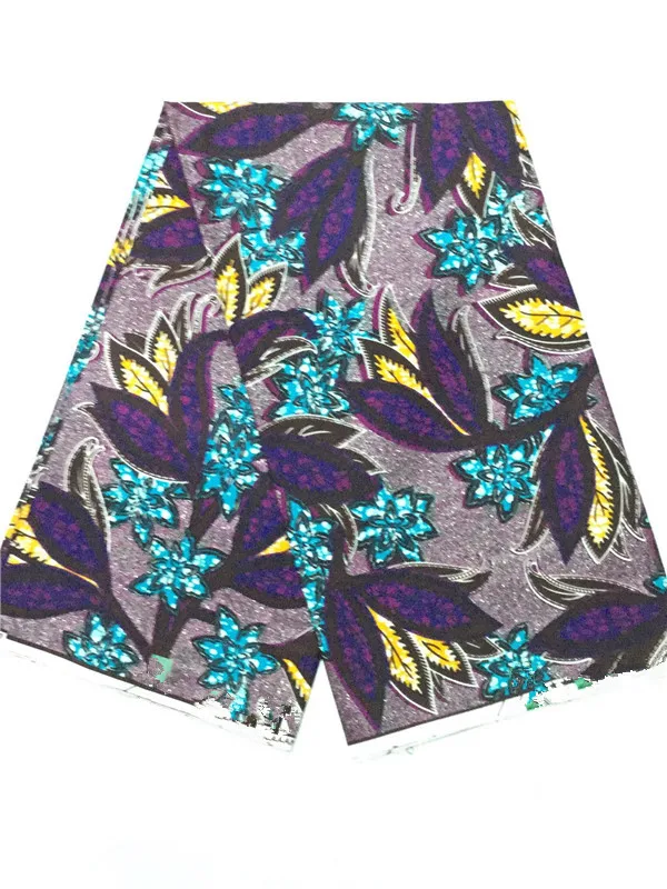 

2022 фиолетовый нигерийский блеск Grand Sup-V Анкара золотые восковые ткани Африканский хлопковый оболочка печатные материалы 6 ярдов