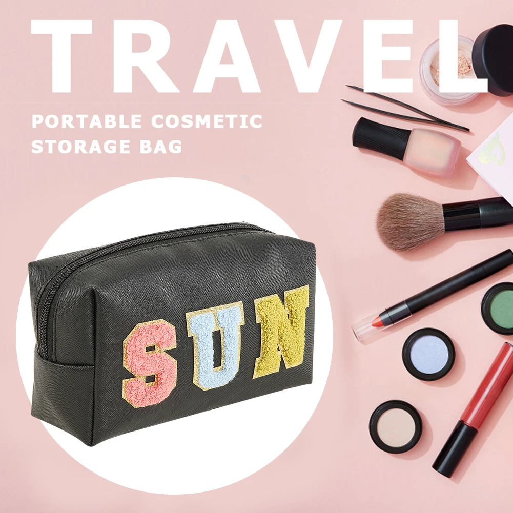 

Cosmetic Storage Bag PU Multifunctional Cosmetic Organizer Bag Large Capacity Waterproof with Zipper Portable for Female Travel