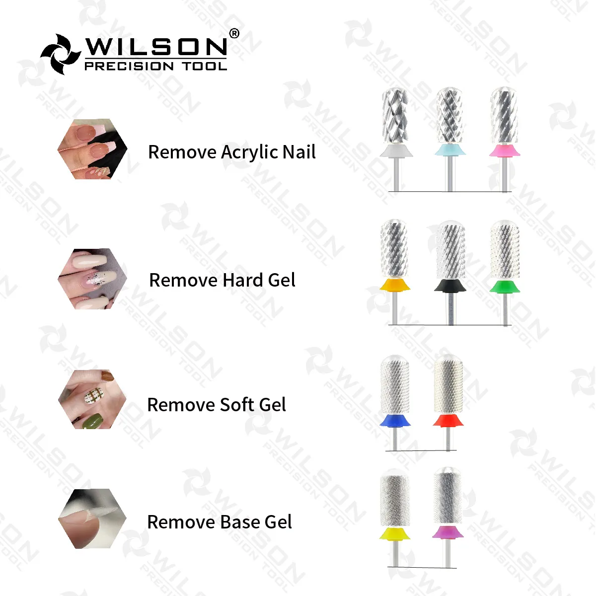 Большие гладкие сверла для ногтей WILSON инструмент удаления геля из карбида