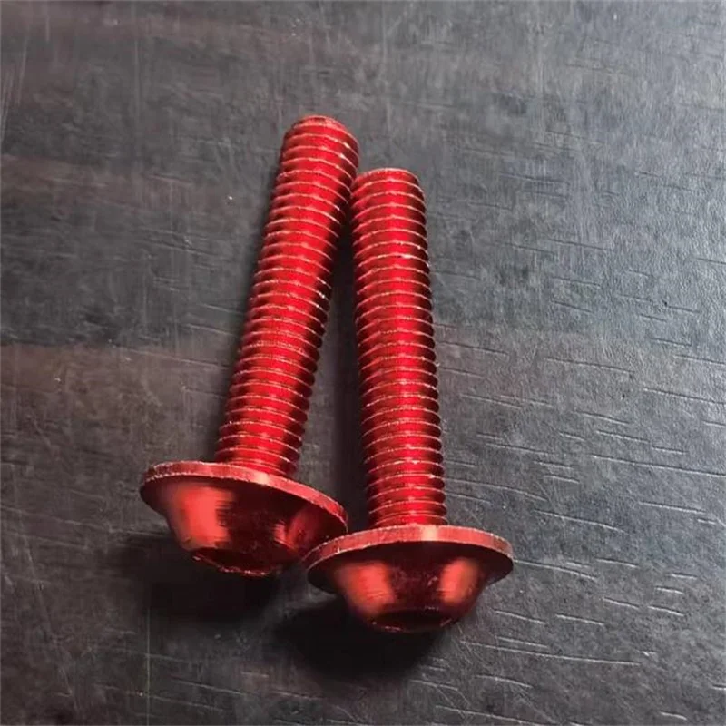 

10 шт. m5 m6 * 16/20/25/30 алюминий 6061 Фланцевая Кнопка головка винт с шайбой внутренняя Шестигранная головка шестигранные декоративные винты болты