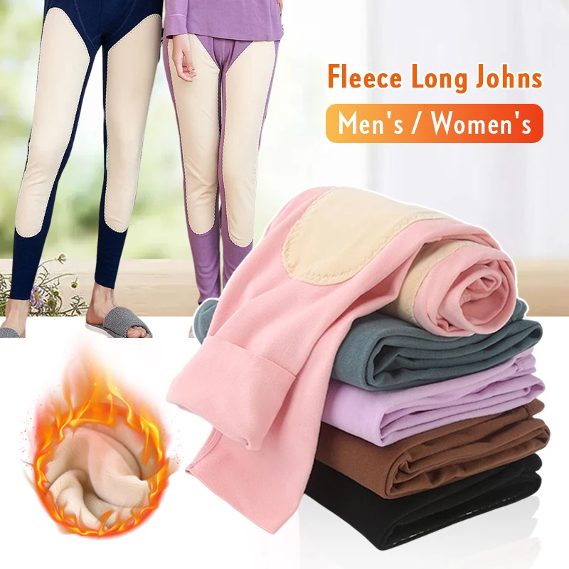 Men Women Fleece Underpants Winter Warm Thermal Underwear Slim Fit Long Johns Male Legging Tight Bottoming Trousers