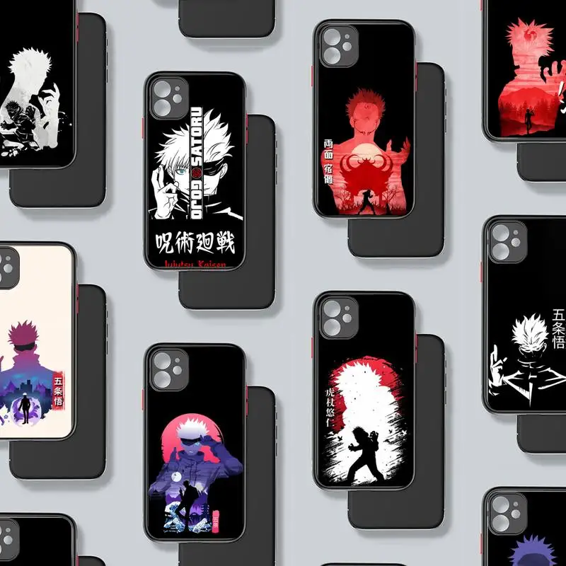 

Jujutsu Kaisen Satoru Gojo Anime Phone Case Black Color Matte Transparent For iPhone 13 12 11 Mini Pro X XR XS Max 7 8 Plus