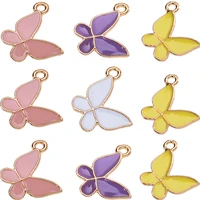1517mm 20pcslot pink enamel alloy butterfly charm pendant jewelry making supplies diy necklace bracelet accessories materials