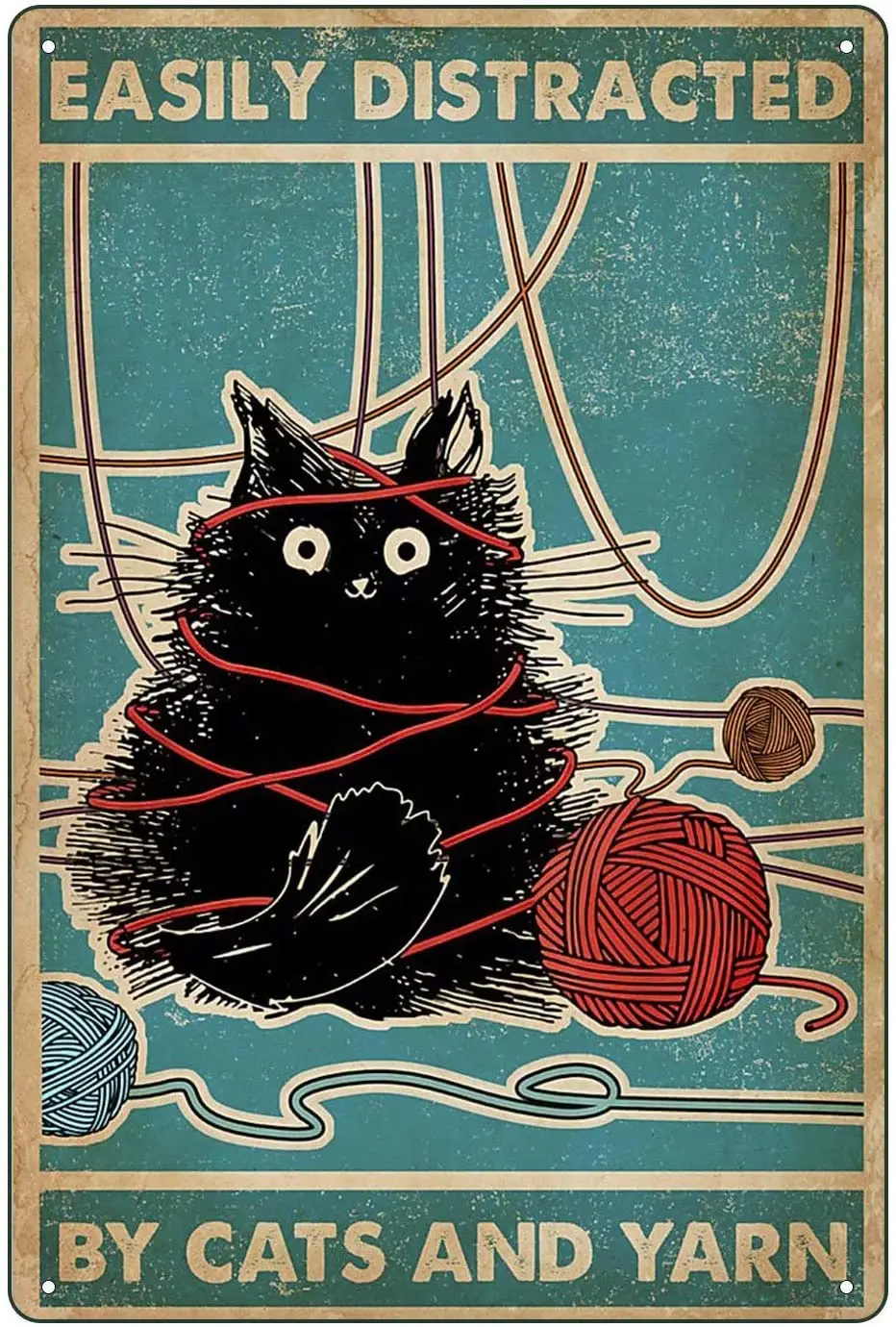 

Cat Tin Sign Metal Wall Poster Garden Bar Pub Sign Metal Art Decor Cat Poster Tin Painting Home Family Lovers Gift 8x12 inch