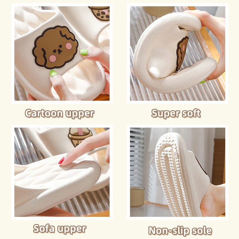 New EVA Womens Mens slippers Sofa Slides Sandals Soft indoor Bath Home slippers Ladies Flat Sole Anti-slip Mute Summer Shoes