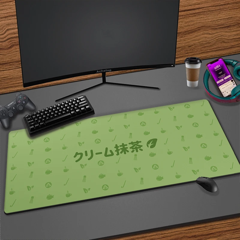 

Matcha Mousepad Kawaii Mausepad Pink Cute Gamer Accessories Office Carpet Japanese Art Mouse Pad Company Gaming Deskmat 90x40 XL