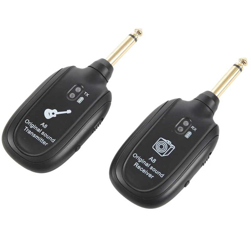 

New 20X UHF Guitar Wireless System Transmitter Receiver Built-In Rechargeable