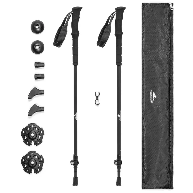 

DZQ walking stick self defense Ultralight Carbon Fiber Quick Lock EVA Grip Trekking Poles - Collapsible Walking or Hiking Stick