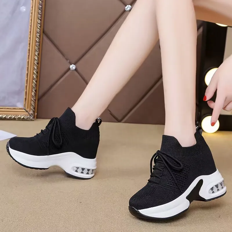 Кроссовки женские ортопедические на платформе белые черные или красные