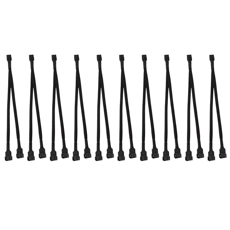 

10 Pieces Of Computer Case 4Pin 1 Drag 2 Cooling Fan Cable 4Pin 1 Point 2 Fan Interface Extension Cable 27Cm