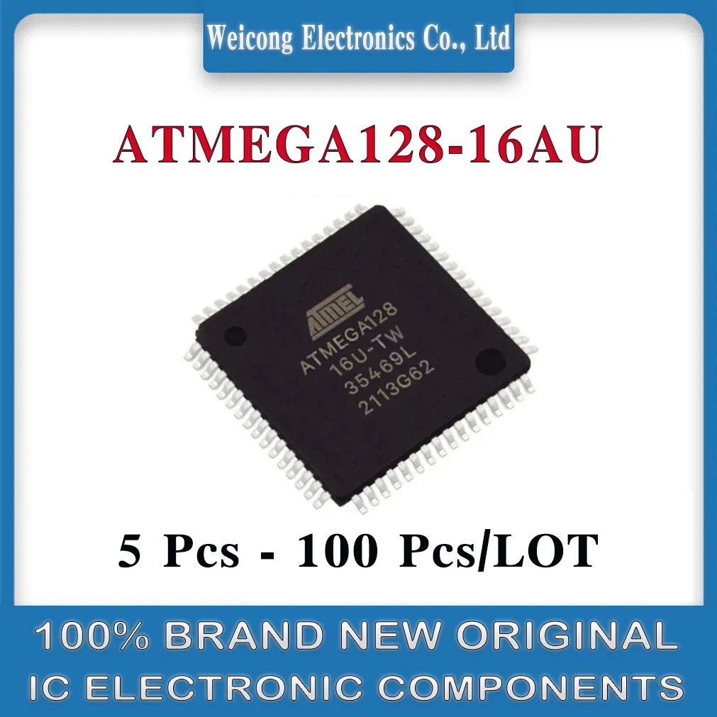100% Совершенно новый оригинальный фонарь, фонарик, фонарь, ATMEGA128, 128-16AU, ATMEGA IC, микросхема, фонарь