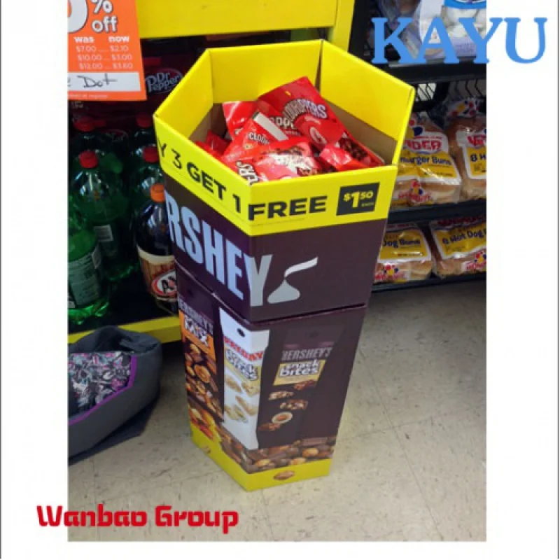 Supermarket Retail Floor Coffee Beans Storage Bins Display Stand Retail Corrugated Cardboard Dump Bin Display