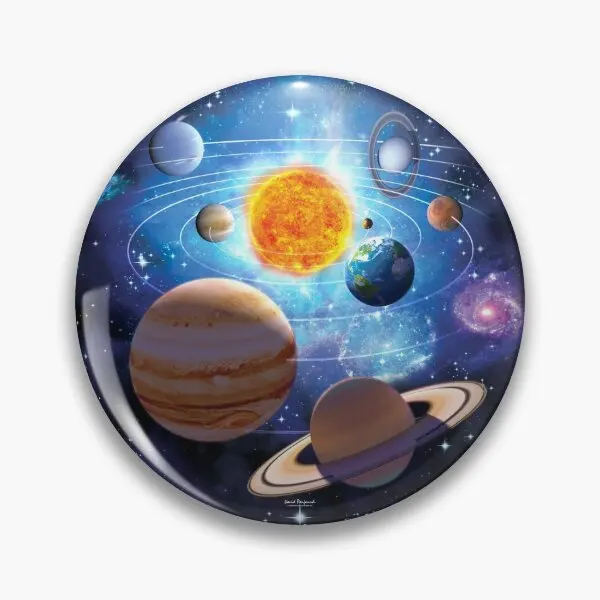 

Значок на булавке в виде мягкой пуговицы с солнечной системой для женщин, забавное ювелирное изделие в подарок, креативный милый модный зна...