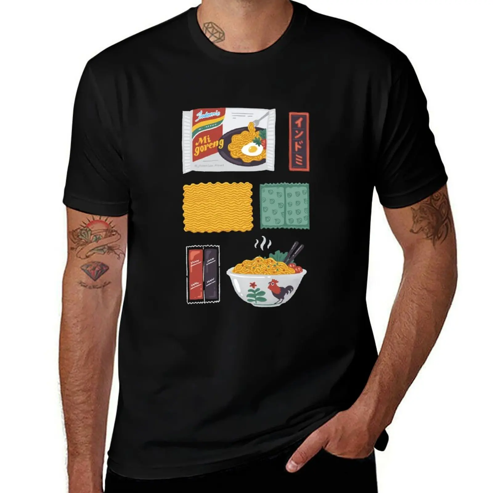 Фото Indomie - Футболка Mie Goreng Premium Print, однотонная футболка больших размеров №1