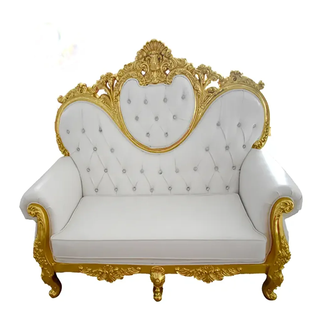Customized French Style Wedding for Loveseat white king and queen throne chairs