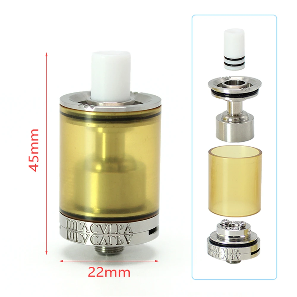 

SXK Mea culpa Rta MTL atomizer PEI 3.5ml 22mm 316SS Rebuildable Vaporizer vape rta vs Dvarw mtl FL rta ULTEM drip tip