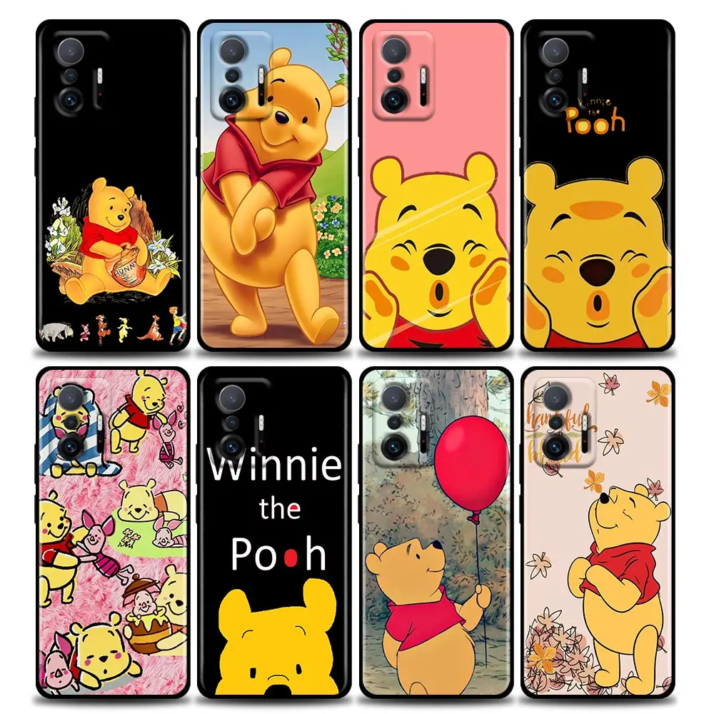 

ute Cartoon Winnie The Pooh Phone Case for Xiaomi Mi 12 12X 11 Lite 11X 11T X3 X4 NFC M3 F3 GT M4 Pro Lite NE 5G Silicone Case