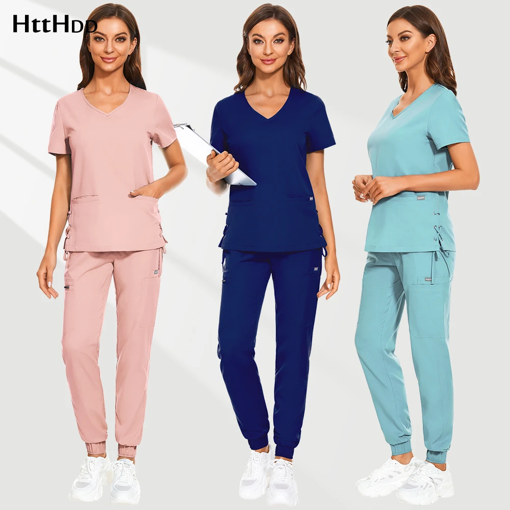 

Scrubs Medical Uniforms Woman Top Pants Hospital Uniform Doctor Dental Veterinary Beauty Salon Lab Coat Scrubs Sets Wholesale