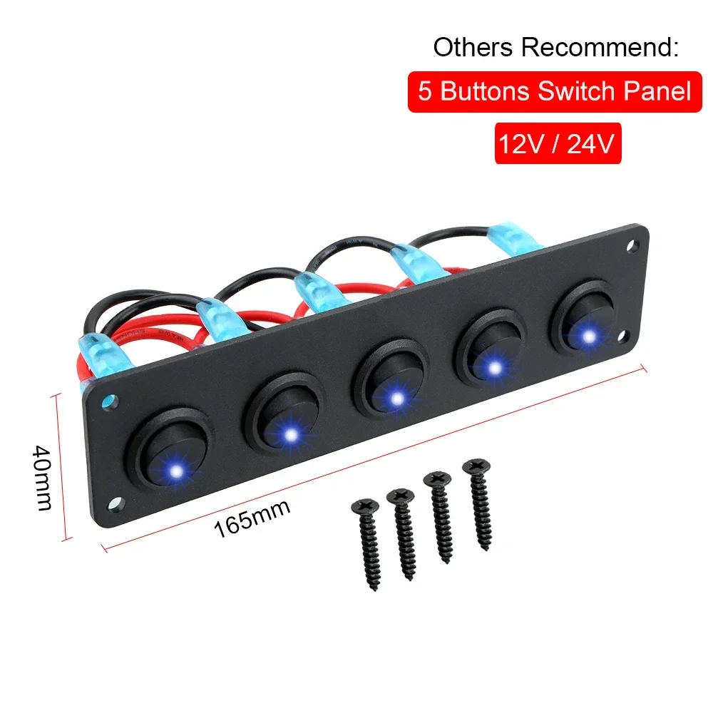 

Панель переключателей 24 В 12 В, 6 кнопок, переключатель света, светодиодные автомобильные аксессуары для морских лодок, караванов, внедорожников, прицепов, грузовиков