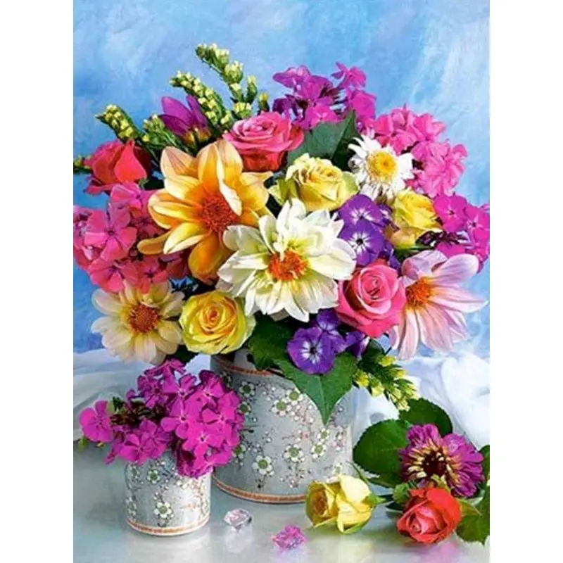

RUOPOTY 5D Diamond Mosaic Flower Vase Full Painting Rose Picture Of Rhinestones DIY Gift Embroidery Crafts Home Decoration