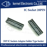 hzy connectors 28pin ic sockets 10pcs 2 54mm through hole stamped pin open frame ic dip socketpitch through hole dip socket