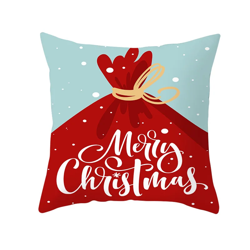 

New Merry Christmas Square Throw Pillow Cover Santa Elk Art Letter Cushion Cover 45X45 Living Room Sofa Bedroom Home Decor J1975
