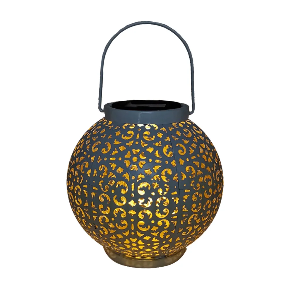 

Moroccan Lamp With Shadow Effect Hollowed LED Light Table Decoration Yard Hanging Solar Lantern Retro Outdoor Garden Waterproof