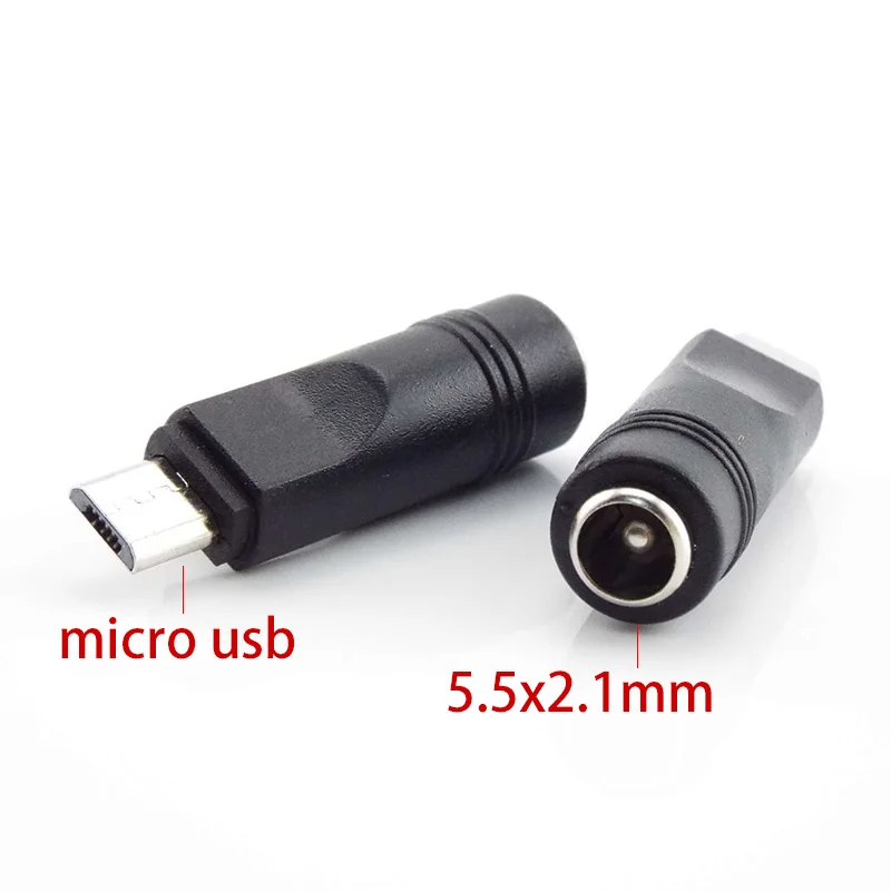Адаптер питания постоянного тока переходник с Micro USB папа на 5 5x2 1 мм мама разъем