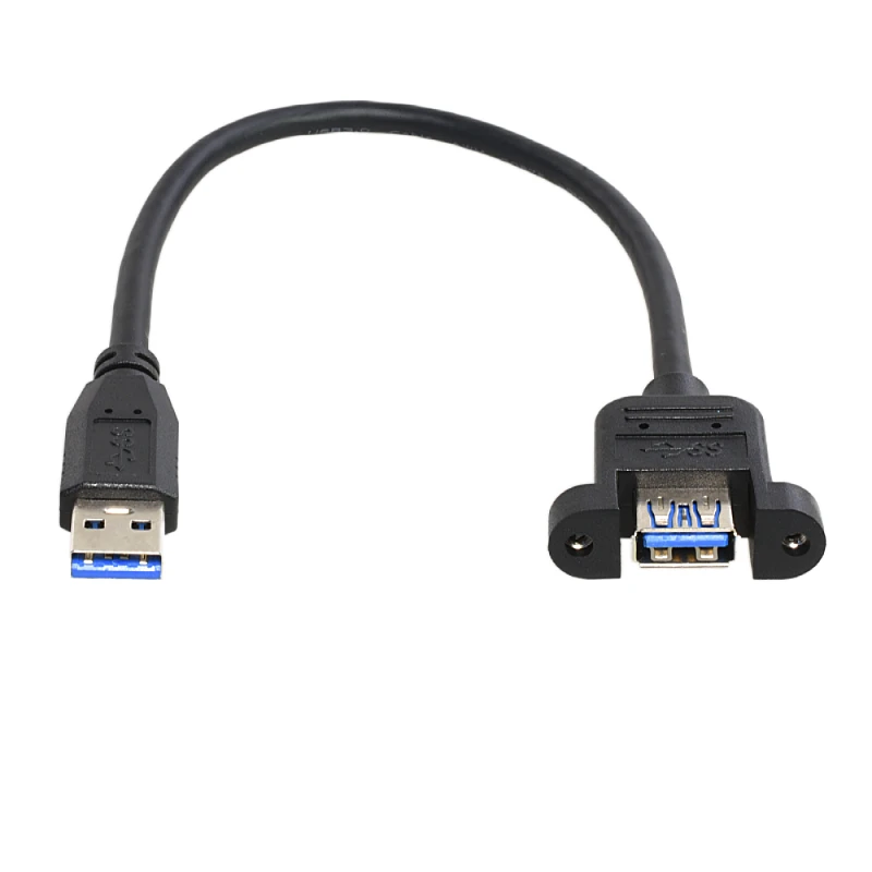 

USB Cable 3.0 Extension Male to Female extender cable cord Dual Shielded Screw Panel Mount 0.3M 0.6M 1M 1.5M 3M 5M