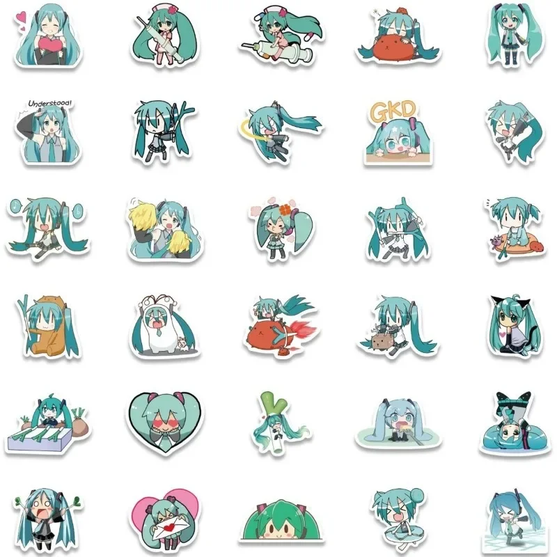 Hatsune Miku водостойкая наклейка Kawaii аниме милая мультяшная Diy Наклейка учетная