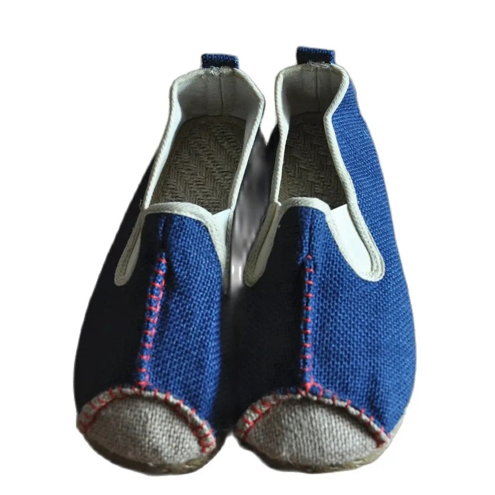 Mens Handmade Loafers Comfortale Breathable Espadrilles Shoes Casual Kungfu Tai Chi Exercise Flats Retro Autumn Spring Shoes