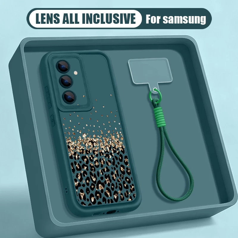 Фото Чехол для телефона с леопардовым принтом и ремешком для Samsung Galaxy S26 S24 S23 S22 Ultra S25 FE A57 A37 A27 A56 A16 A17 A26 A55 №2