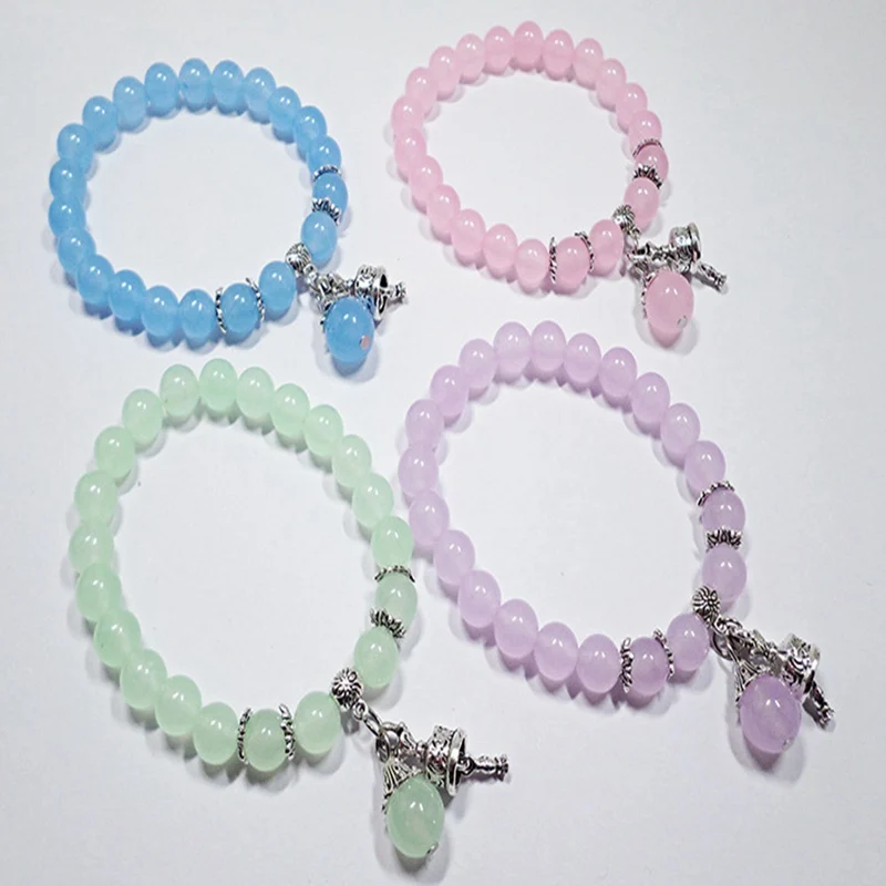 

New Fashion Natural Stone Chalcedony Beads Turquoises Bracelet For Women Men Yoga Bracelet