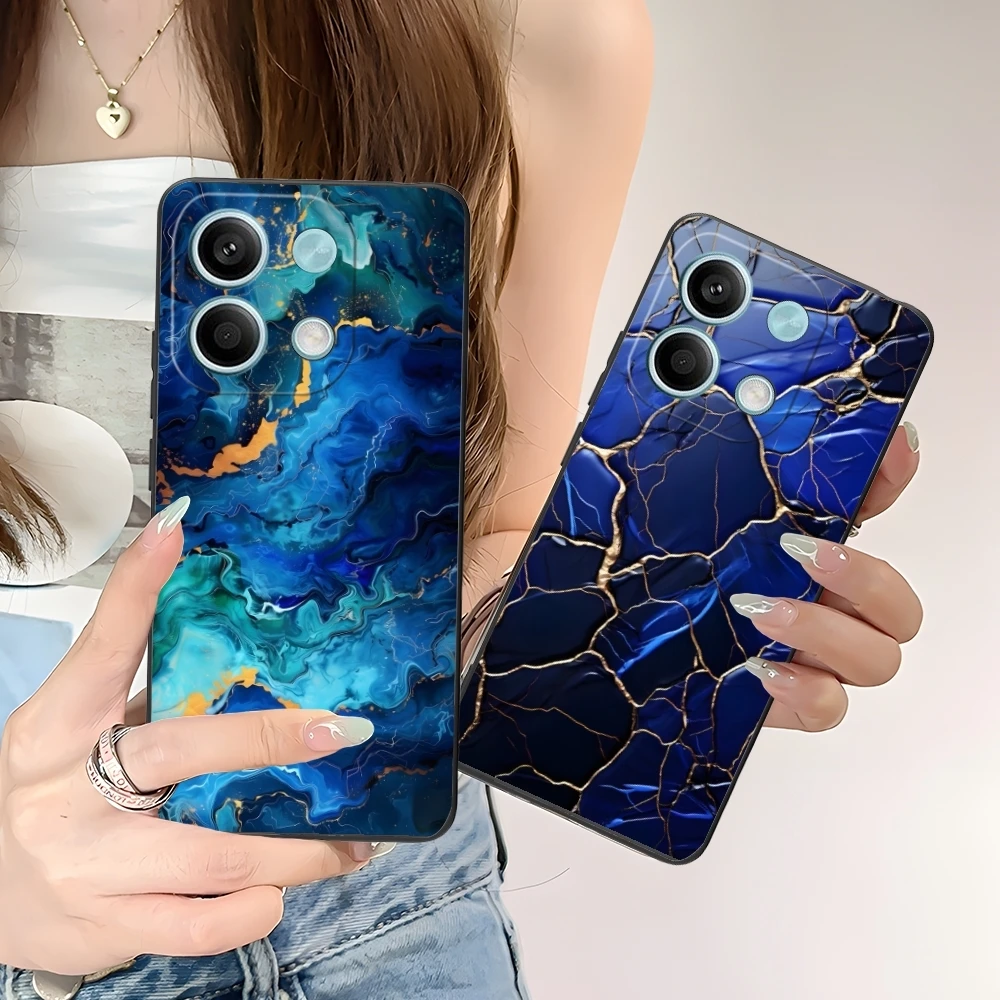 Luxury Golden Stone Mobile Cell Phone Case for Xiaomi POCO M6 M5 M4 M3 X6 X5 X4 X3 F6 F5 F4 F3 F2 C40 Pro GT 5G Black Cover