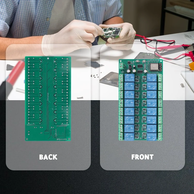 ESP8266 WIFI 16 Channel Relay Module ESP-12F Development Board Power Way Supply Mode 12V